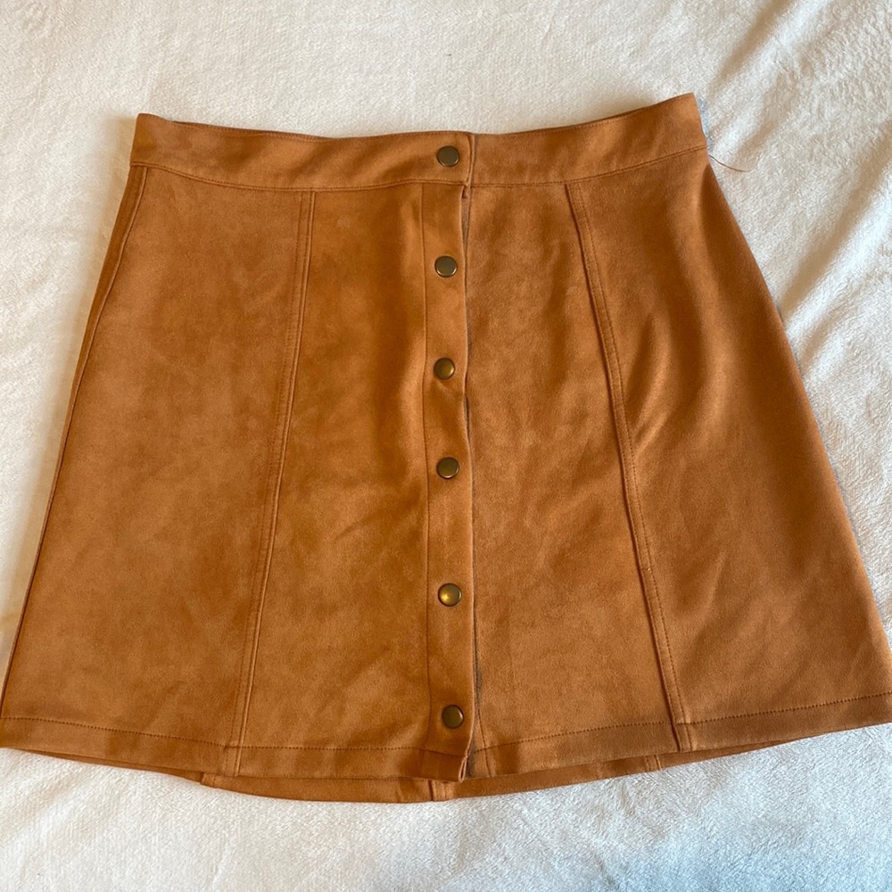 Button down high waisted brown skirt